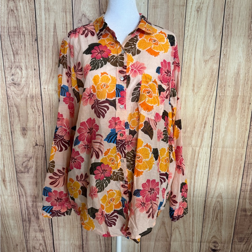 ACACIA Long Sleeve Button Down in Retro Paradise